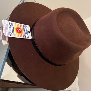 Brown wool waterproof hat